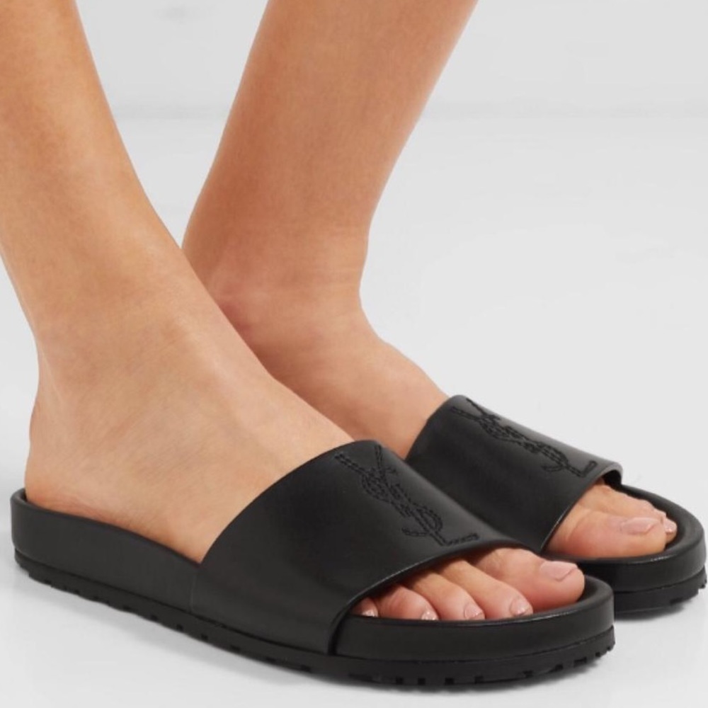 NIB YSL Jimmy Leather slides